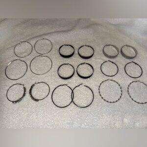 9 pairs of hoop earrings